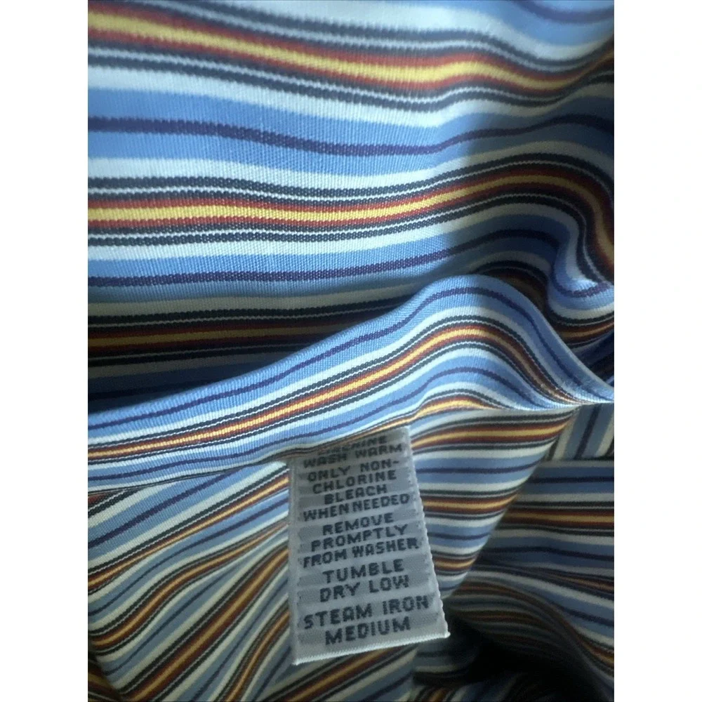 Polo Ralph Lauren Mens XXL Classic Fit Striped Button Down Shirt Blue Orange L/S